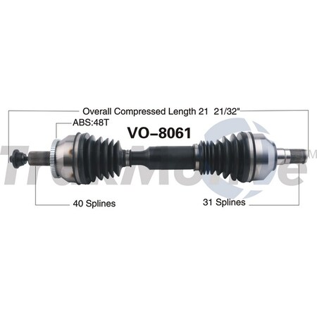 Surtrack Axle Cv Axle Shaft, Vo-8061 VO-8061
